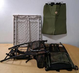 Portable Backpack Hunting Treestand with Cushioned Seat and Camo Pouch