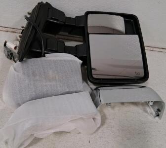 Side Towing Mirror Assembly, Heated, Dual Glass, Telescoping, Chrome Cap