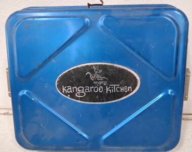 Kangaroo Kitchen Portable Camping Stove - Dual Burner, Blue Metal Case