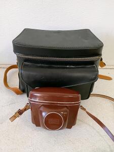 Zeiss Ikon Contaflex 35mm SLR Camera with 45mm f/2.8 Lens and Accessories