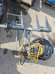 Portable Hydraulic Drum Lifting Attachment, 2,000 lb Capacity, 120&deg; Tilt, 360&deg; Rotation