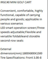 IRGC40 Mini Golf Cart (Red) - 5