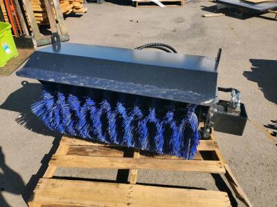72" Skid Steer Hydraulic Angle Rotary Broom, Poly Bristles, Universal Quick Attach, Hoses Included
