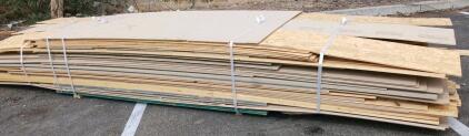 Mixed Pallet of OSB Sheathing, Fiber Cement Siding, Wood Trim Boards, ~30 Pieces, Vented Soffit