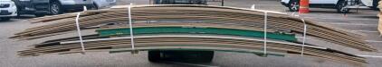 Pallet of Used Engineered Wood Siding Panels (Approx. 25-40 pieces, Beige/Tan)