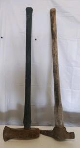 Sledge Hammer & Pickaxe Set, 36" Handles, Steel Heads, Composite & Wood, Heavy Duty Tools