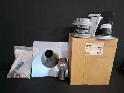 DuraVent PelletVent Pro 3" Vertical Vent Kit for Flat Ceiling w/ Adaptor, Flashing, Collar, Manuals