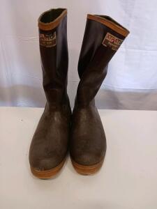 XTRATUF Legacy 15" Neoprene Rubber Work Boots, Brown, Slip-Resistant Chevron Outsole