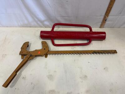 Manual Steel Fence Post Driver & Ratcheting Post Puller, Heavy Duty, 24"/39" Length