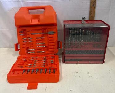 Large Drill Bit & Driver Set with HSS Bits, Socket Adapters, Spade Bit, Storage Cases