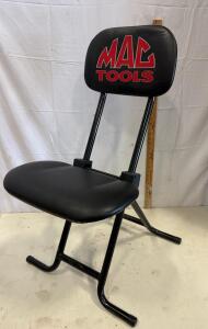 MAC Tools Shop Chair, Padded Backrest, Black Vinyl, Tubular Steel Frame, Heavy Duty, 35&rdquo; Height
