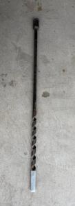 36" Auger Drill Bit, 1.25" Diameter, Hex Shank, Heavy-Duty Steel, Partial "47/--" Marking