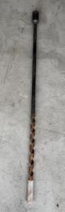 36" Heavy-Duty Earth Auger Drill Bit, 2" Diameter, Pin-Fit, Steel Construction, Marking "/L7-E"