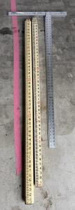 Johnson 4180 48in T-Square, 10ft 2-Section Survey Grade Rods, Wood/Fiberglass, Imperial/Metric Scales