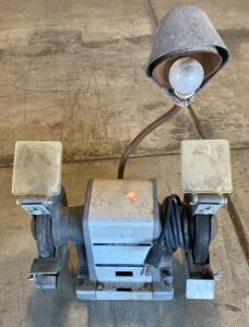 Sears 1/3 HP Bench Grinder with Flexible Lamp, 6" Wheels, Model 397.19580 ( Powers On )