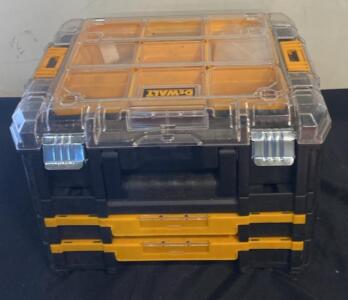 DeWalt ToughSystem Tool Organizer 3-Box Stack w/ 24 Bins & Assorted Pneumatic Fittings, IP65