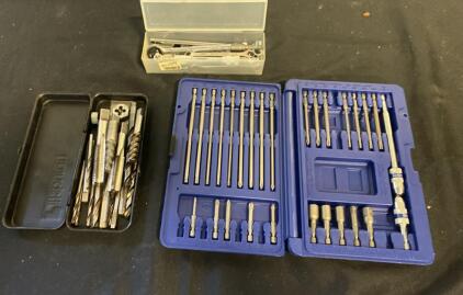 Irwin 34-Piece Screwdriver Bit Set, Pittsburgh SAE Tap & Die Kit, Compact Ratchet Wrench Set Lot