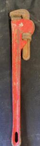 24-Inch Heavy Duty Pipe Wrench, Red, Adjustable Jaw, Marked "HEAVY DUTY", 3&rdquo; Jaw Capacity