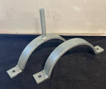 Heavy-Duty Steel Pipe Clamp, Galvanized Finish, 4,865 lb Capacity