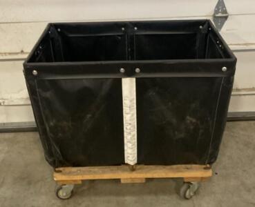 Uline H-1806 6-Bushel Vinyl Basket Truck, Black, 600 lb Capacity, 3" Swivel Casters