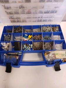 Plastic Compartment Organizer Box with Assorted Hardware, 22 Compartments, 13" x 8" x 2"