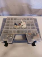 Plastic Compartment Organizer Box with Assorted Hardware, 22 Compartments, 13" x 8" x 2" - 3