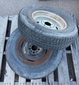 Dynatrail Super Trail Radial ST205/75R15 Trailer Tires on 15" Steel Rims