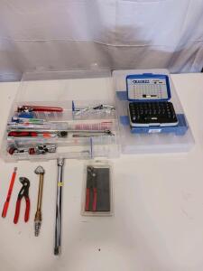 Mixed Hand Tool Lot: EXPERT 48pc Bit Set, KNIPEX P5C Pliers, Sockets, Extensions, Case