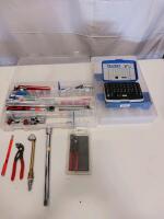 Mixed Hand Tool Lot: EXPERT 48pc Bit Set, KNIPEX P5C Pliers, Sockets, Extensions, Case
