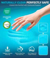 Panyu Dual Layer 4-Inch Gel Memory Foam Mattress Topper, King, Medium Support - 4