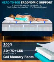 Panyu Dual Layer 4-Inch Gel Memory Foam Mattress Topper, King, Medium Support - 6