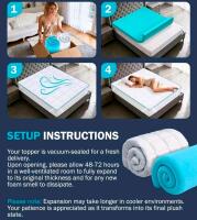 Panyu Dual Layer 4-Inch Gel Memory Foam Mattress Topper, King, Medium Support - 9