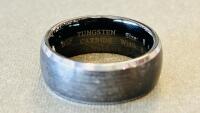 Tungsten Carbide Rings (DSF), Size 8, 8MM Width, Brushed & Polished, Engraved Inscription Other Ring Size 9 - 3