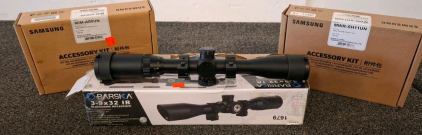 Barska 3-9x32 IR Blackhawk Riflescope, Illuminated Mil-Dot, Rings, Caps, Adjustable Magnification