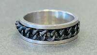 Men's Spinner And Non-Spinner Metal Rings Set (4 Pieces, Various Patterns, US Size ~9-12) - 3