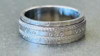 Men's Spinner And Non-Spinner Metal Rings Set (4 Pieces, Various Patterns, US Size ~9-12) - 4