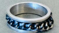Men's Spinner And Non-Spinner Metal Rings Set (4 Pieces, Various Patterns, US Size ~9-12) - 6
