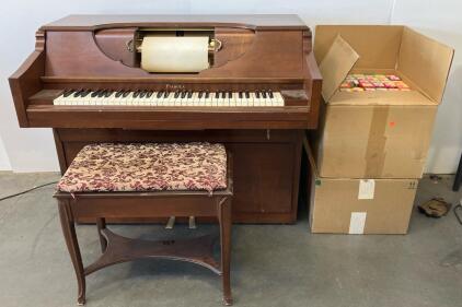Standard Pneumatic Duo-Matic Player Piano With Bench & 70+ QRS/Aeolian Rolls, Serial 27183