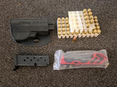 CYTAC Holster, 9MM Luger Ammo (50 Rounds), 9MM Mag, Red Firearm Part &ndash; Accessory Bundle