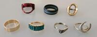 Assorted Costume Jewelry & Military Buttons Collection in Wooden Display Case - 9