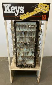 Ilco Unican Key Blank Spinner Rack with Assorted Keys, 4-Sided Rotating Display
