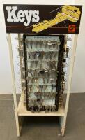 Ilco Unican Key Blank Spinner Rack with Assorted Keys, 4-Sided Rotating Display