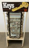 Ilco Unican Key Blank Spinner Rack with Assorted Keys, 4-Sided Rotating Display - 5