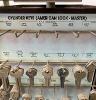 Ilco Unican Key Blank Spinner Rack with Assorted Keys, 4-Sided Rotating Display - 6