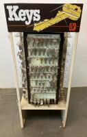 Ilco Unican Key Blank Spinner Rack with Assorted Keys, 4-Sided Rotating Display - 7