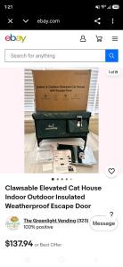 Clawsable 2025-Elevated Insulated Cat House w/ Escape Door, Heated Pad, Camera (Shelf A)