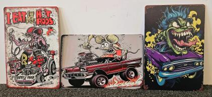 3 Rat Fink Signs