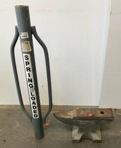 Spring Loaded SpeeCo S16110200 Post Pounder 2.9" Diameter & Central Forge 55 Lb Anvil