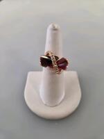 Bold Multicolor Statement Fashion Rings, Rose Gold-Tone, Mixed Gemstone Shapes, Modern Design - 3