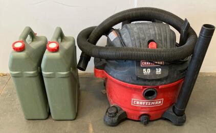 Craftsman 5.0 HP 12 Gallon Wet/Dry Vac with 2 Reliance 6 Gallon Water Containers